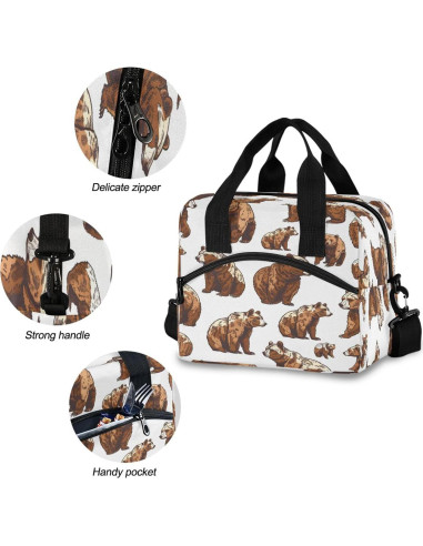 Caja de Almuerzo Aislada ALAZA Osos Grizzly 10L 29x18x24cm