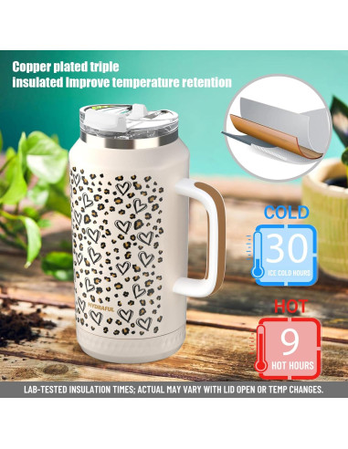 Taza aislada Hydraful 64 oz acero inoxidable rosa nude