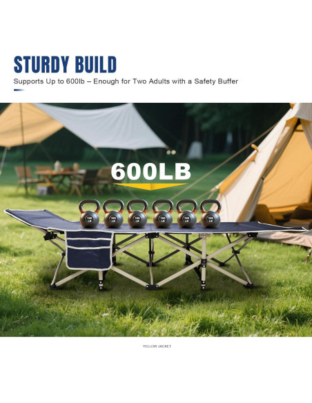 Cama de Camping Plegable YELLOW JACKET con Colchón Azul 272kg Cama de Camping Plegable YELLOW JACKET con Colchón Azul 272kg