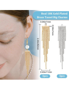 Colgantes de Borlas Beebeecraft Baño de Oro 18K - 6 Piezas 2