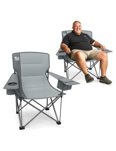 Silla de Camping Plegable Timber Ridge XXL 250 kg Gris