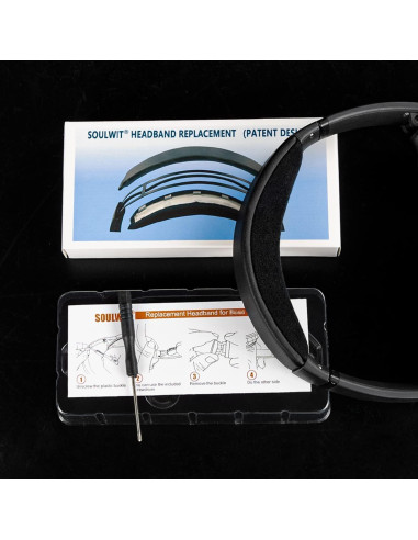 Funda de diadema SOULWIT para auriculares Bose QC35 II - Negro
