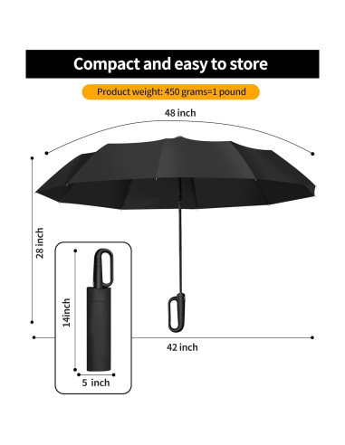 Paraguas Compacto Automático MEISUKEJI 124cm Doble Función UV50+