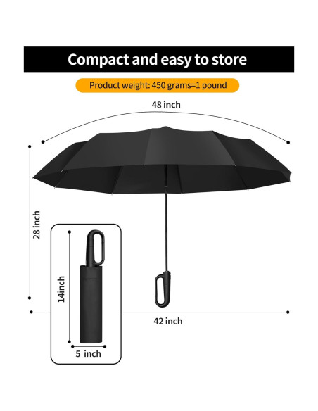 Paraguas Compacto Automático MEISUKEJI 124cm Doble Función UV50+ Paraguas Compacto Automático MEISUKEJI 124cm Doble Función UV50+