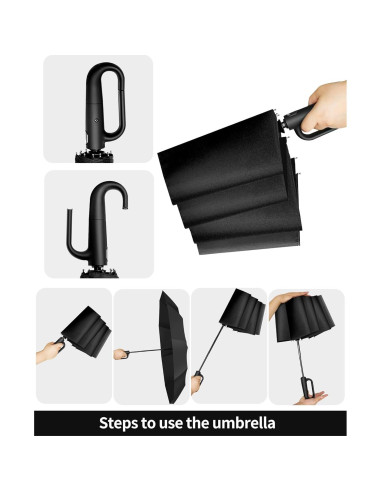 Paraguas Compacto Automático MEISUKEJI 124cm Doble Función UV50+