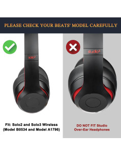 Almohadillas de Gel Refrigerante SoloWIT para Auriculares Beats Solo 2 y 3 - Negro 2