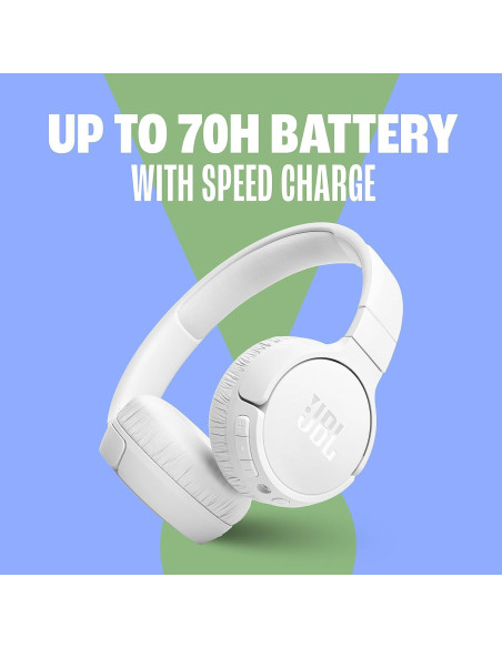 Auriculares Inalámbricos JBL Tune 670NC - Cancelación de Ruido, 70H Batería, Blanco Auriculares Inalámbricos JBL Tune 670NC - Cancelación de Ruido, 70H Batería, Blanco