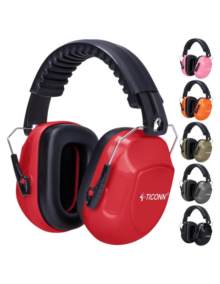 Auriculares TICONN con Cancelación de Ruido NRR 26dB Rojo Auriculares TICONN con Cancelación de Ruido NRR 26dB Rojo