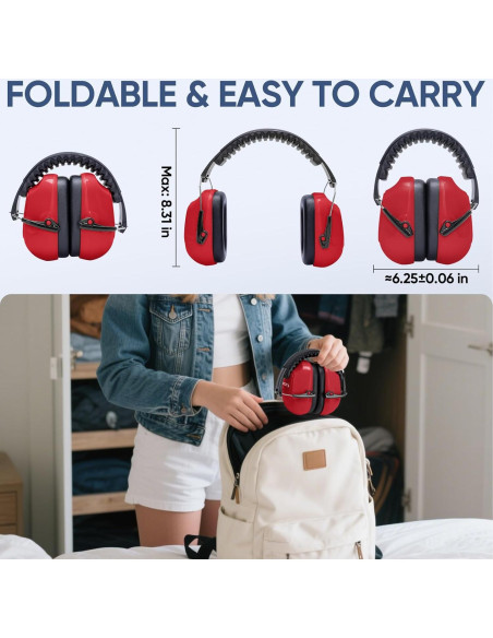 Auriculares TICONN con Cancelación de Ruido NRR 26dB Rojo Auriculares TICONN con Cancelación de Ruido NRR 26dB Rojo