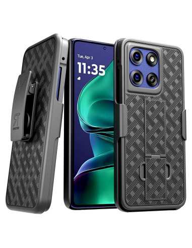 Funda delgada con clip para Motorola G Stylus 5G 2025 - Negro