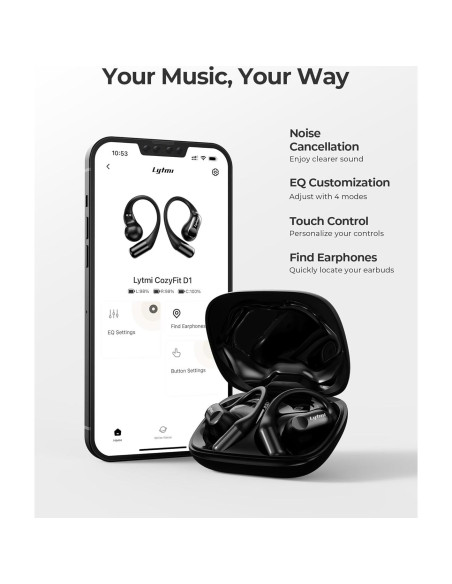 Auriculares Inalámbricos Lytmi CozyFit D1, 30h Batería, 4 Micrófonos Auriculares Inalámbricos Lytmi CozyFit D1, 30h Batería, 4 Micrófonos