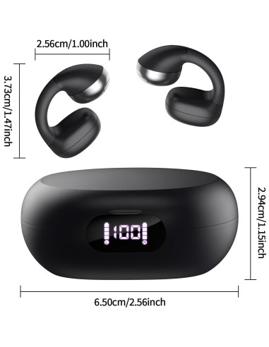 Auriculares Bluetooth 5.4 CXK EP03, 30h, diseño abierto, negro