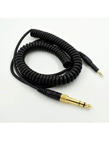 Cable de Audio Enrollado Sqrmekoko para Auriculares ATH-M50x, M40x, M60x, M70x - Extensible 1.4 a 3.0m