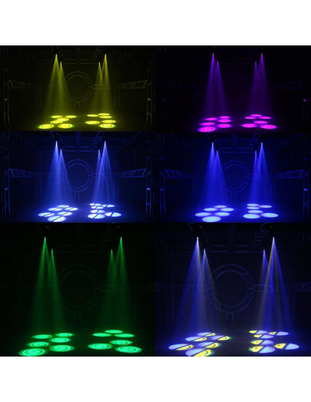 Luz de Cabeza Móvil LED 80W SHEHDS con 8 Colores y Gobos Luz de Cabeza Móvil LED 80W SHEHDS con 8 Colores y Gobos