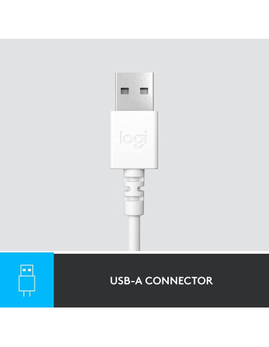 Auriculares Logitech H390 con Cable USB-A, Estéreo, Blanco