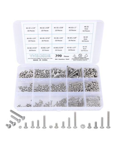 Kit de Tornillos de Máquina Acero Inoxidable 304 390Pcs