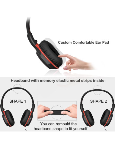 Auriculares SIMOLIO con micrófono y protección auditiva para niños