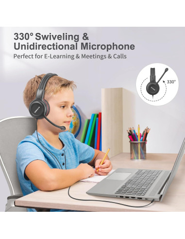Auriculares SIMOLIO con micrófono y protección auditiva para niños