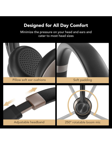 Auricular Bluetooth Nuroum HP30 con Cancelación de Ruido