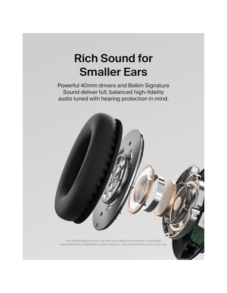 Auriculares con cable Belkin SoundForm Inspire para niños - Negro Auriculares con cable Belkin SoundForm Inspire para niños - Negro