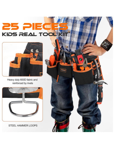 Kit de Herramientas Reales para Niños Mysterystone 25 Piezas