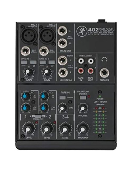 Mackie 402VLZ4 Mezclador Ultra Compacto 4 Canales Onyx Mackie 402VLZ4 Mezclador Ultra Compacto 4 Canales Onyx