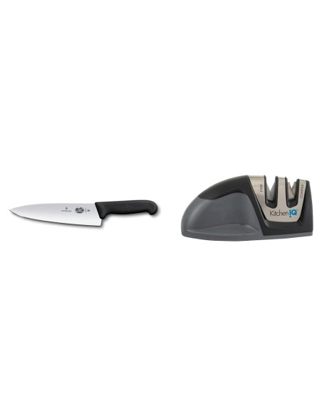 Cuchillo Chef Fibrox Pro Victorinox 20 cm + Afilador KitchenIQ Cuchillo Chef Fibrox Pro Victorinox 20 cm + Afilador KitchenIQ