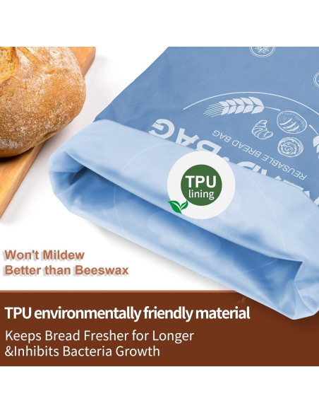 Bolsas de Pan Reutilizables LDJRCP 2-Pack Ecológicas 9L Bolsas de Pan Reutilizables LDJRCP 2-Pack Ecológicas 9L