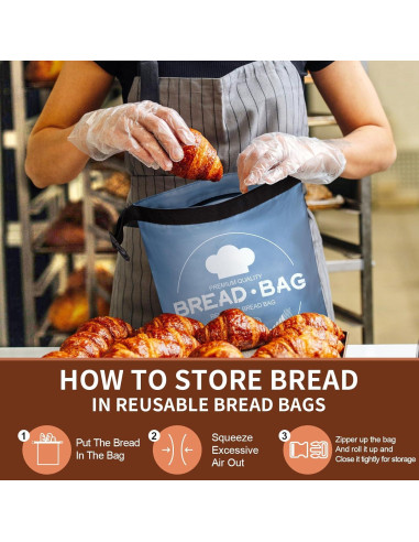 Bolsas de Pan Reutilizables LDJRCP 2-Pack Ecológicas 9L