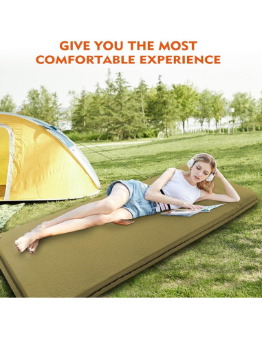 Almohadilla de dormir ABTOHE 3.1" viscoelástica para camping
