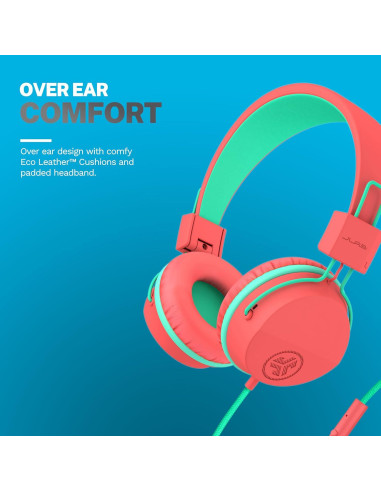 Auriculares JLab JBuddies Studio con Cable para Niños Durazno