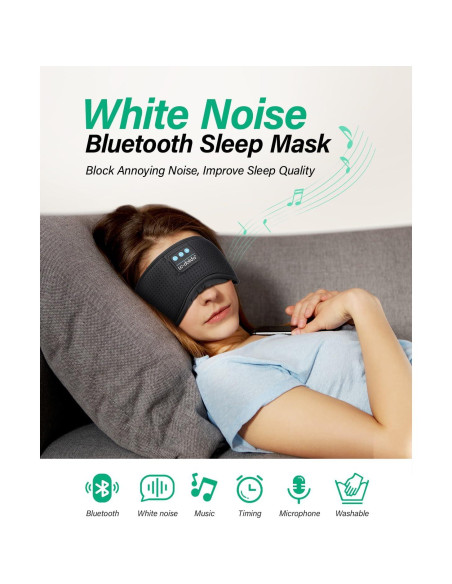 Auriculares para dormir LC-dolida Bluetooth 5.2 con ruido blanco Auriculares para dormir LC-dolida Bluetooth 5.2 con ruido blanco