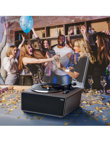 Tocadiscos Bluetooth XJ-HOME con Altavoces y Cartucho AT-3600L