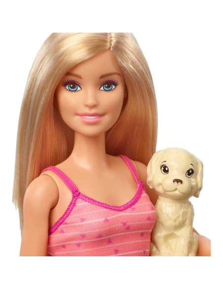 Muñeca Barbie con 3 cachorros y set de baño - Mattel Muñeca Barbie con 3 cachorros y set de baño - Mattel