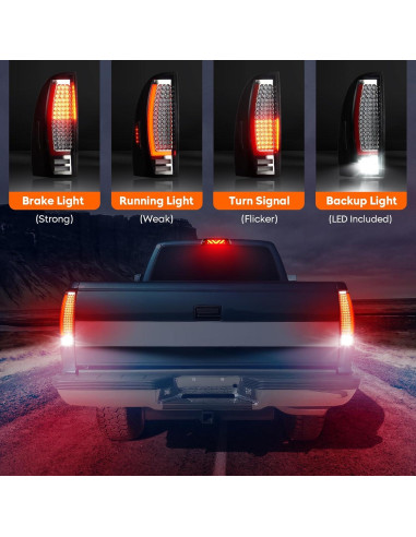 Luz Trasera LED y Tercera Luz de Freno Tresound para Toyota Tacoma 2005-2015