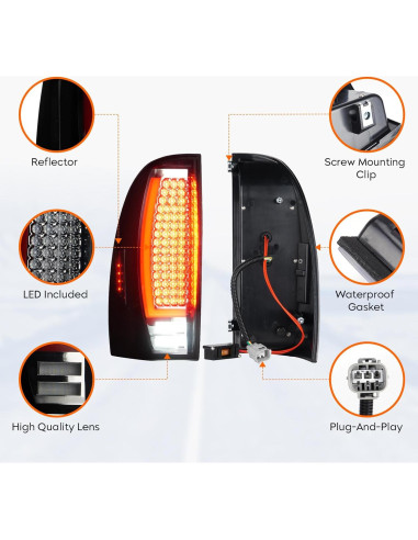 Luz Trasera LED y Tercera Luz de Freno Tresound para Toyota Tacoma 2005-2015