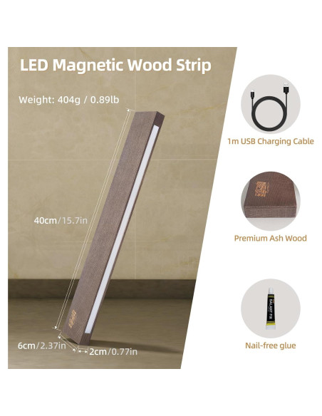 Tira Magnética de Cuchillos FINDKING 40.64 cm con LED Tira Magnética de Cuchillos FINDKING 40.64 cm con LED