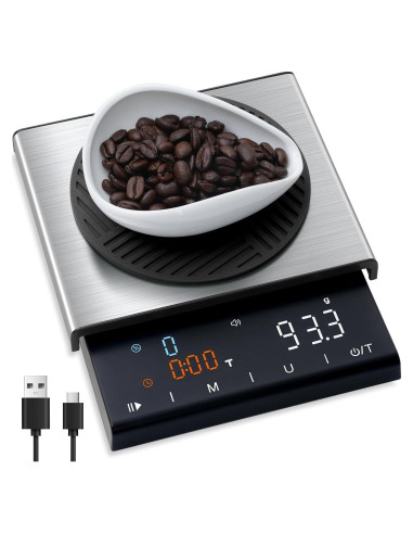 Báscula de café TIPRE CS03 con temporizador y pantalla LED