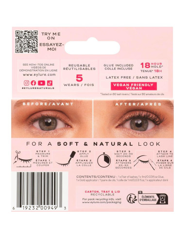 Pestañas Postizas Eylure Underlash No. 008 - 1 Par con Adhesivo