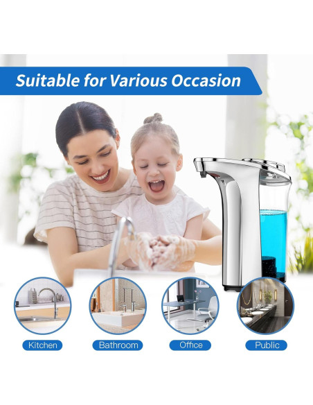 Dispensador Automático de Jabón Sin Contacto FUNFOLLOW 500ml - Juego de 2 Dispensador Automático de Jabón Sin Contacto FUNFOLLOW 500ml - Juego de 2