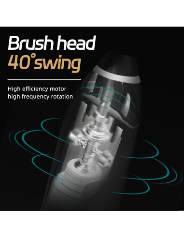 Cepillo de dientes eléctrico Lumivoid plata 10 cabezales 5 modos