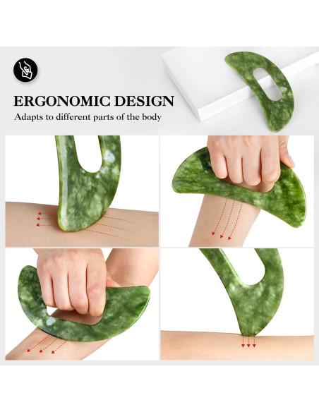 Herramienta de Masaje Gua Sha Jade Mierbai Grande 15.7cm Herramienta de Masaje Gua Sha Jade Mierbai Grande 15.7cm