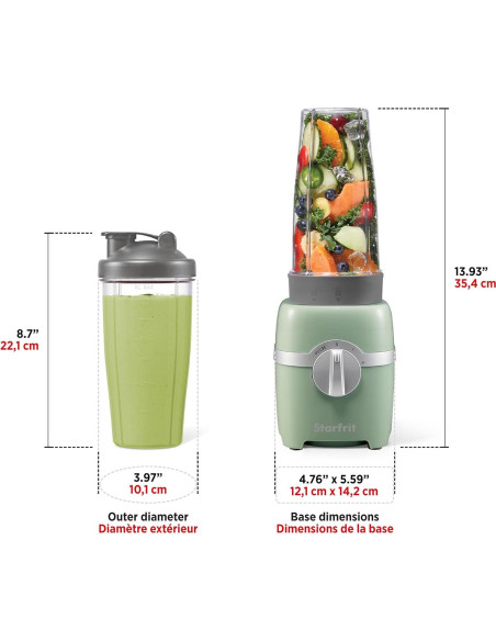 Batidora Personal Starfrit 300W - 2 Tazas 828ml - 3 Velocidades Batidora Personal Starfrit 300W - 2 Tazas 828ml - 3 Velocidades