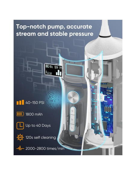 Irrigador Dental Inalámbrico MySmile LP221 335ML UVC OLED Irrigador Dental Inalámbrico MySmile LP221 335ML UVC OLED