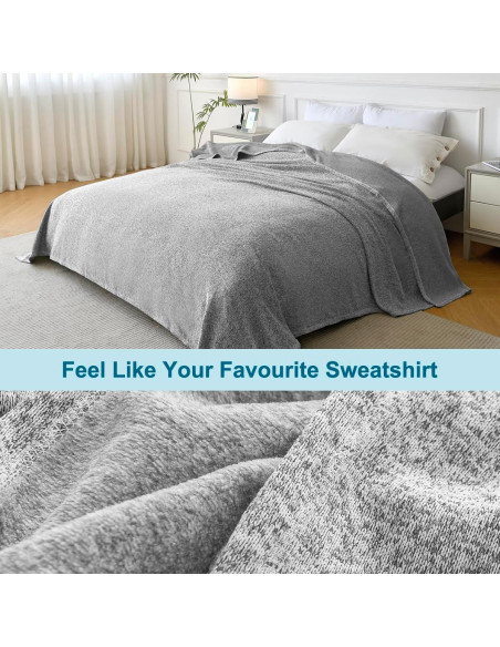 Manta de Sudadera KAWAHOME King 274x229 cm Gris Jaspeado Manta de Sudadera KAWAHOME King 274x229 cm Gris Jaspeado