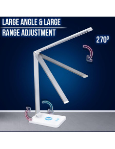 Lámpara de Mesa LED WBM Smart 10W Plegable con Cargador Inalámbrico 2