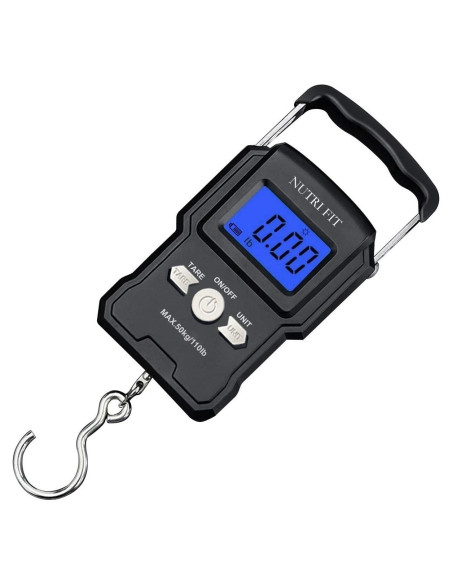 Balanza Digital de Equipaje NUTRI FIT 50kg con Gancho Balanza Digital de Equipaje NUTRI FIT 50kg con Gancho