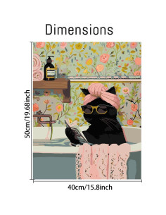 Kit de Pintura por Números Canrichshop Gato Negro 40x50cm 2