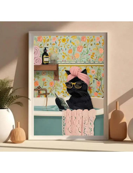 Kit de Pintura por Números Canrichshop Gato Negro 40x50cm Kit de Pintura por Números Canrichshop Gato Negro 40x50cm