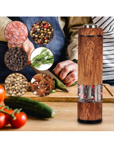 Juego de Molinillos Eléctricos de Sal y Pimienta Spacefrog - Grano Ajustable